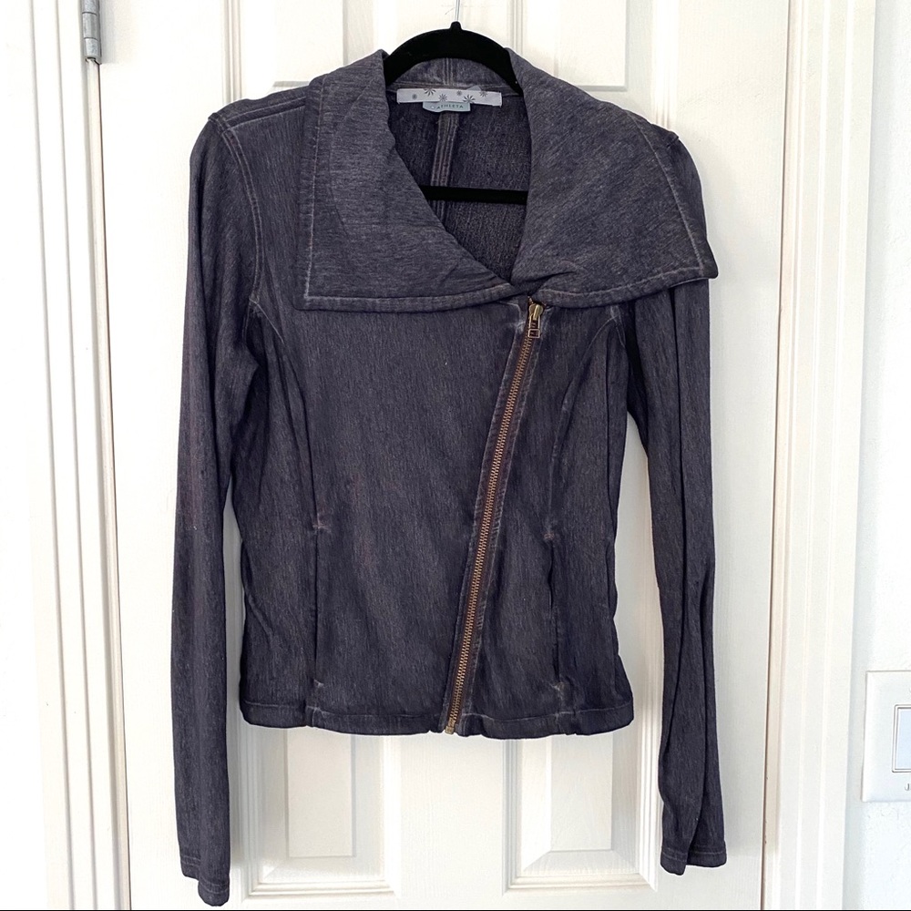 Athleta Charcoal Gray ZIP Up Asymmetrical Jacket